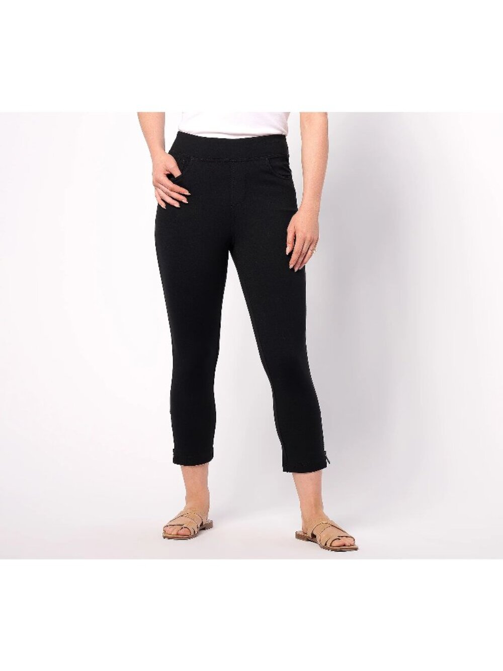Belle by Kim Gravel Pants Plus 26 Reg Coastal Crop Perfect Ponte Black NEW